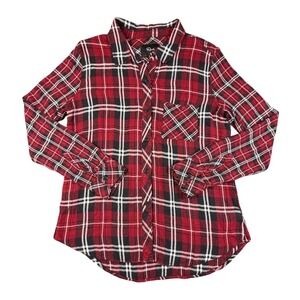 Rails Red White Plaid Shirt Women M Western Cowgirl Button Up Lightweight Rodeo